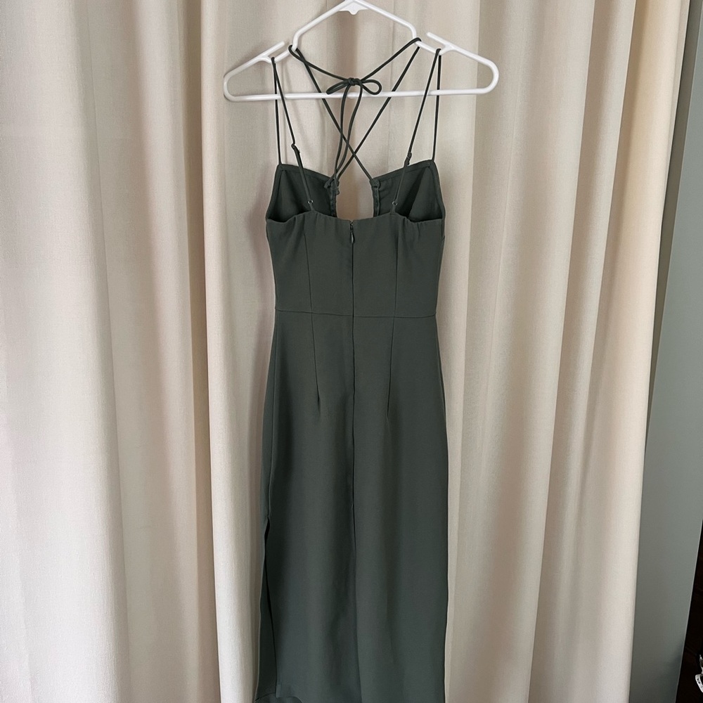 Abercrombie & Fitch Olive Green Midi Slip Dress - Picture 5 of 5
